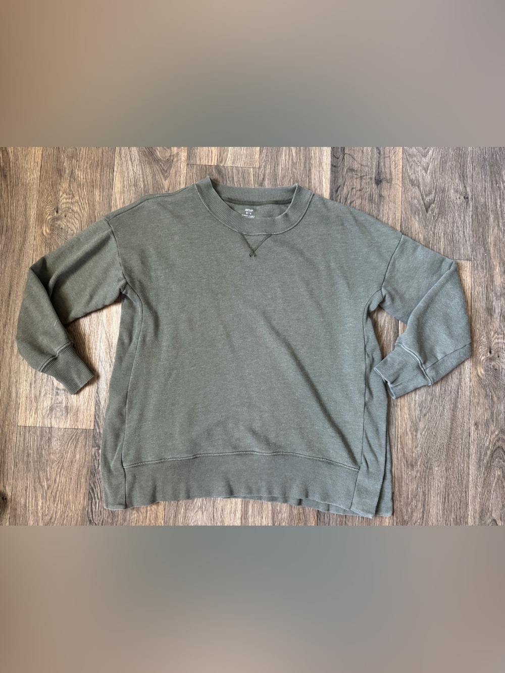 Aerie Women’s Green Fleece Crewneck Pullover Sweatshirt Relaxed Fit M
